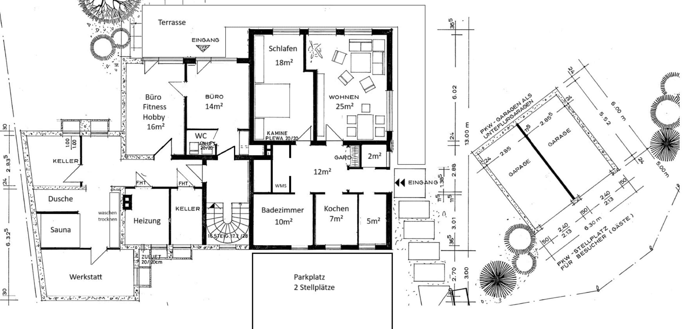 Grundriss UG / Einliegerwohnung