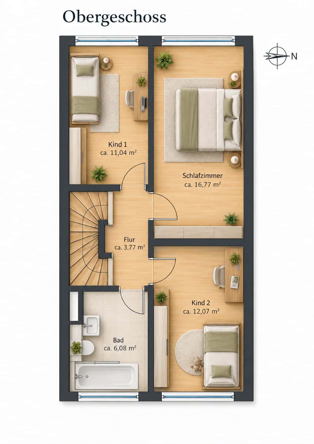 Reihenhaus kaufen in Weßling — Grundriss 1.OG