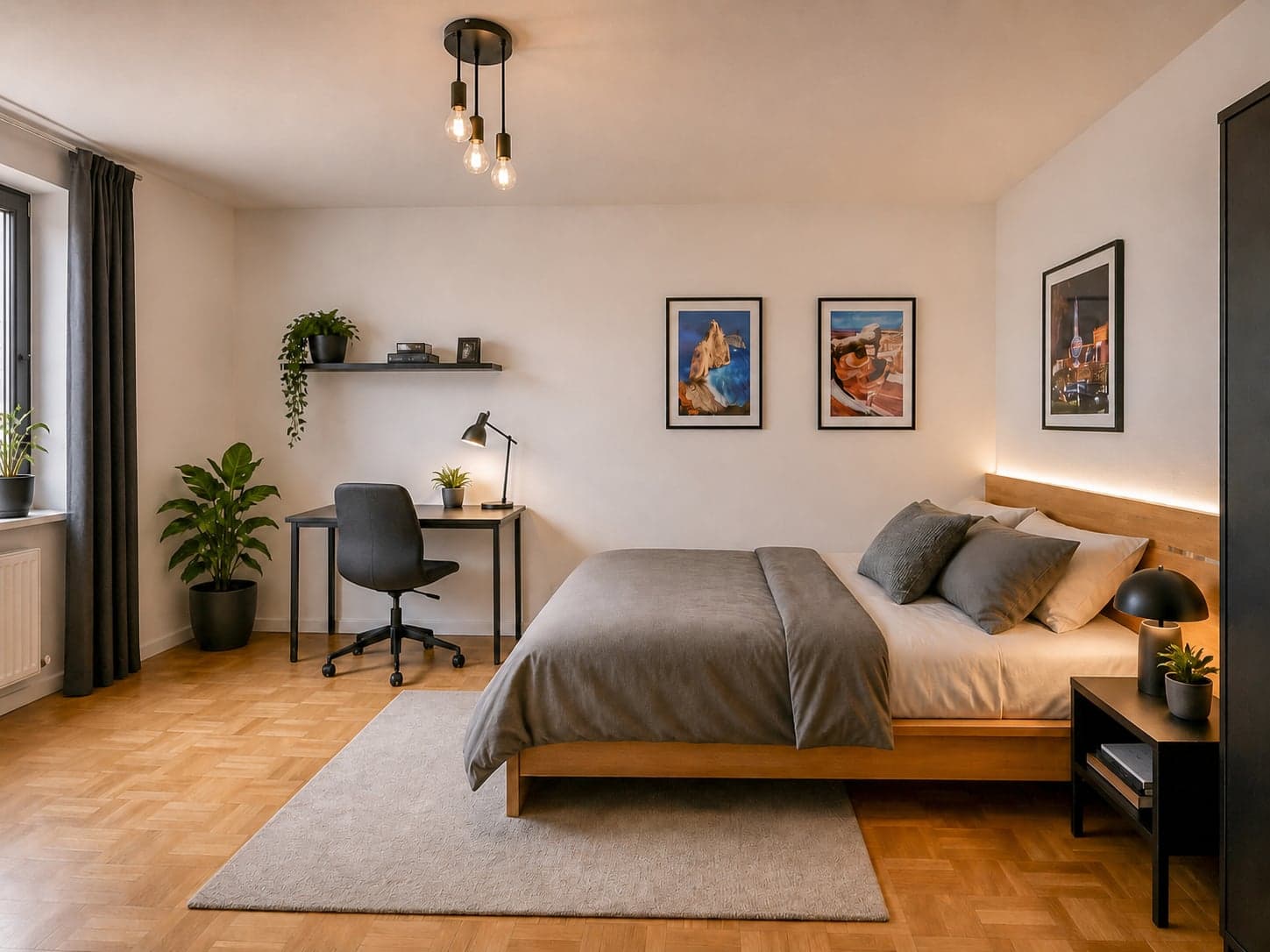 Schlafzimmer (KI Staged)