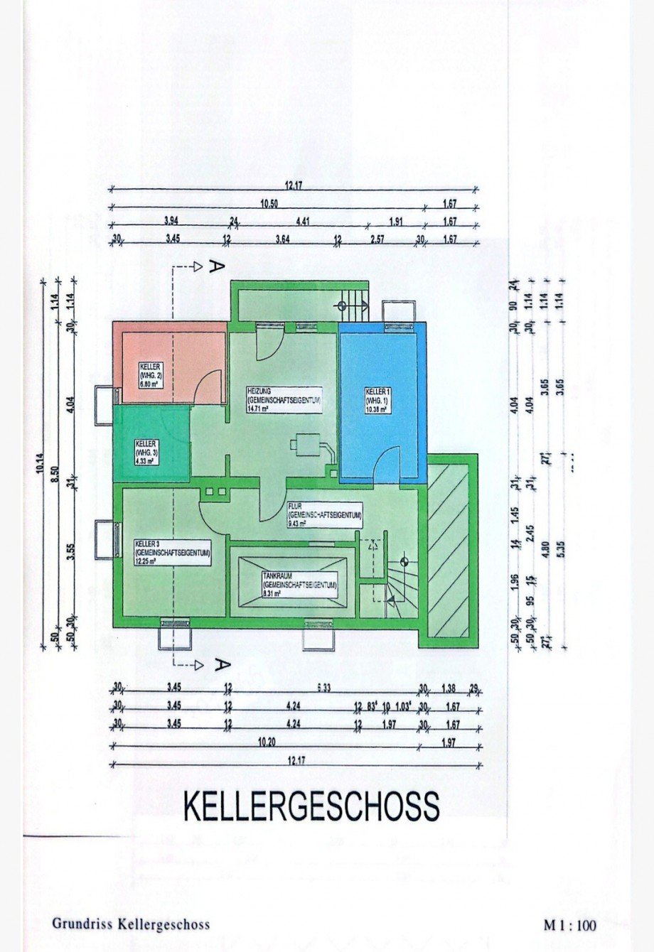 Keller Grundriss Erdgeschosswohnung Stephanskirchen