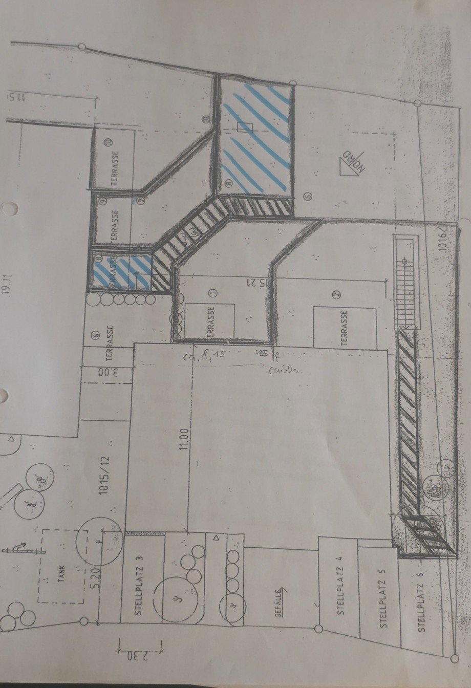 Terassen- und Grundst�cksplan Maisonettewohnung Wasserburg am Inn