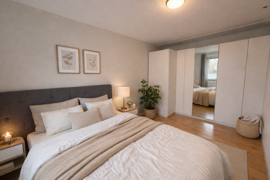 Schlafzimmer_virtuell m�bliert Erdgeschosswohnung Bad Reichenhall