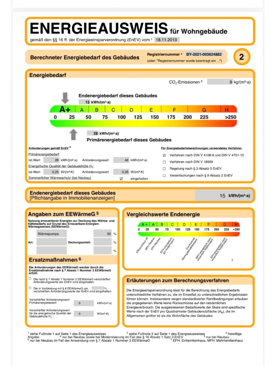 Energieausweis Seite 2 Erdgeschosswohnung Burgkirchen