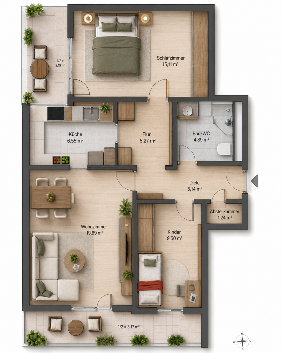 Grundriss Etagenwohnung M�nchen