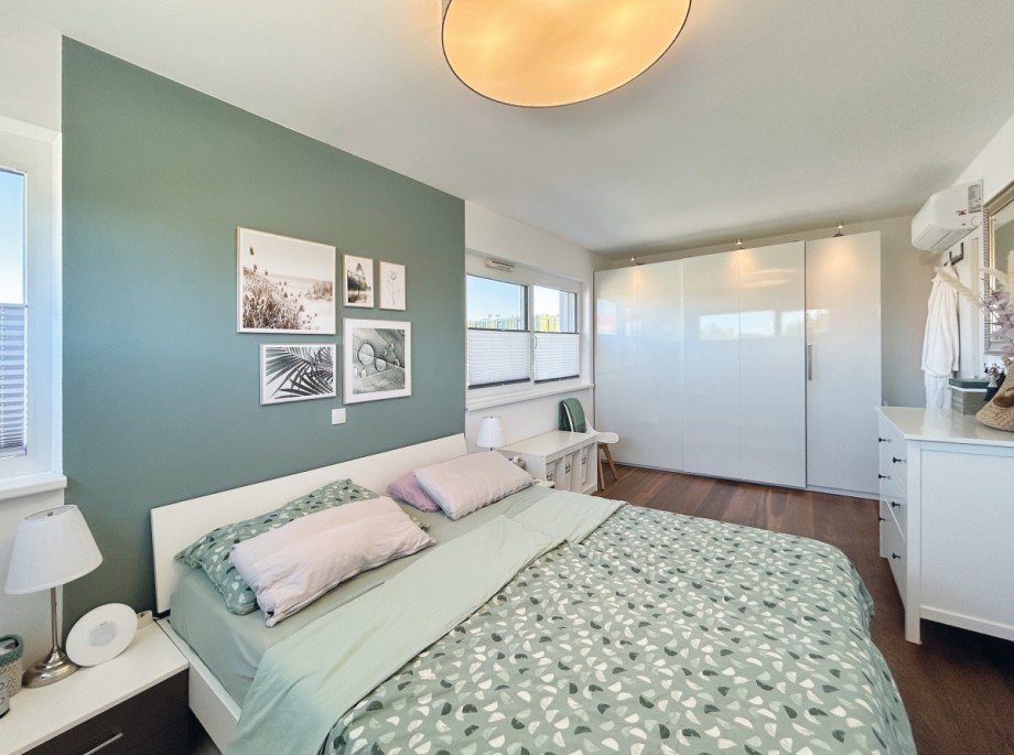 Schlafzimmer mit Klimaanlage Penthousewohnung Salzburg