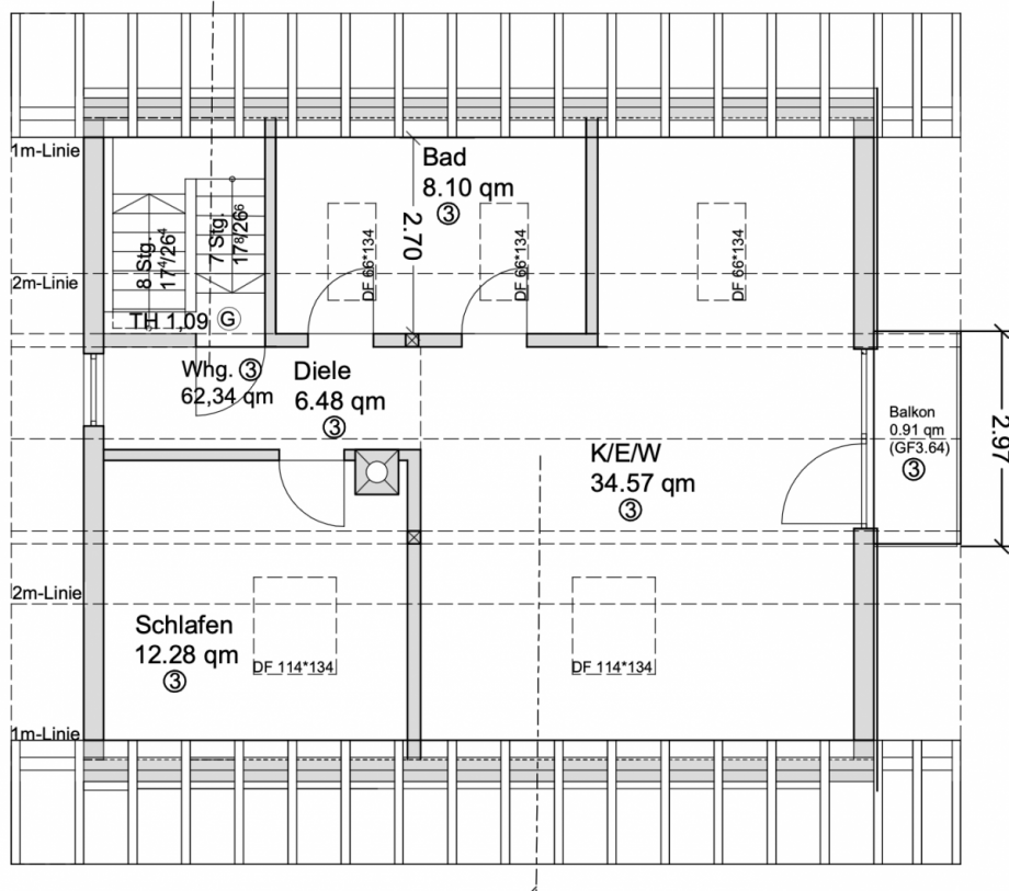 Grundriss Dachgeschosswohnung Otterfing