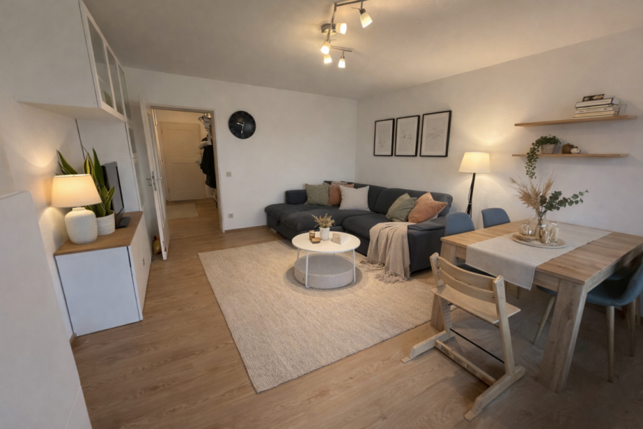 Wohnzimmer_virtuell m�bliert Erdgeschosswohnung Bad Reichenhall