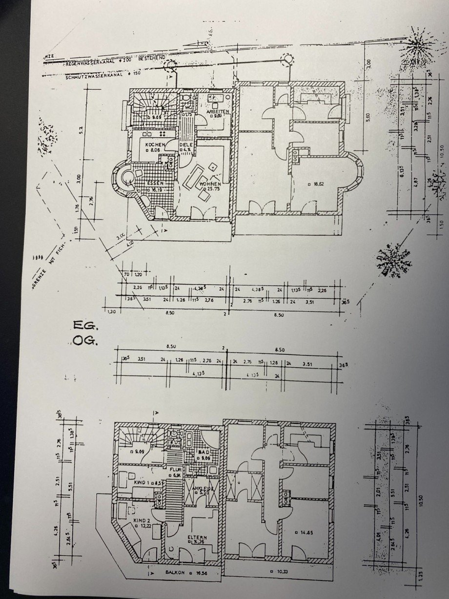 Grundriss EG / OG Doppelhaush�lfte Bernau am Chiemsee