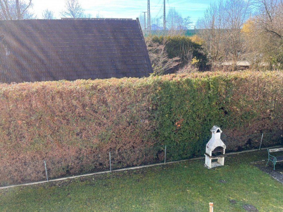 Blick in den Garten Etagenwohnung Freilassing