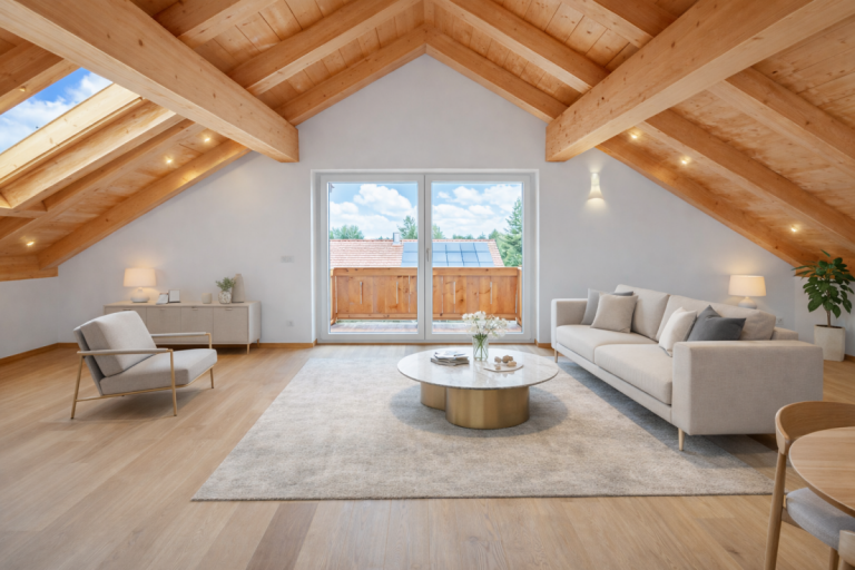 Titelbild (KI Staged) Otterfing Dachgeschosswohnung *PROVISIONSFREI* moderne 2-Zimmer-DG-Wohnung mit Balkon