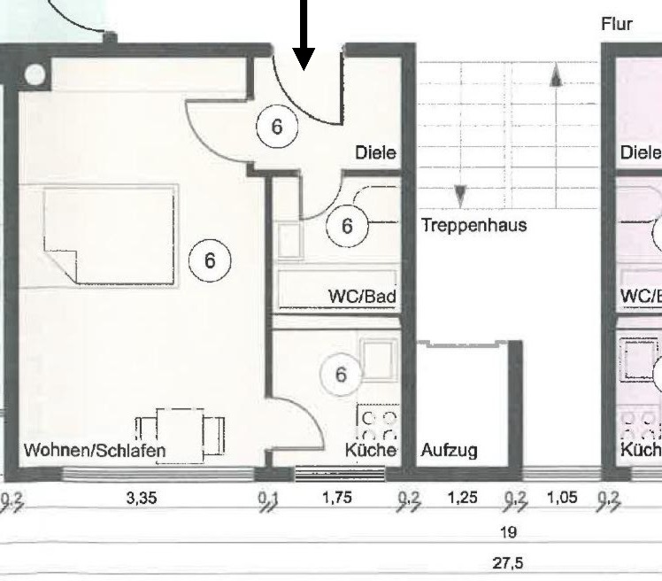 17 Grundriss 1. OG Wohnung Bad Reichenhall
