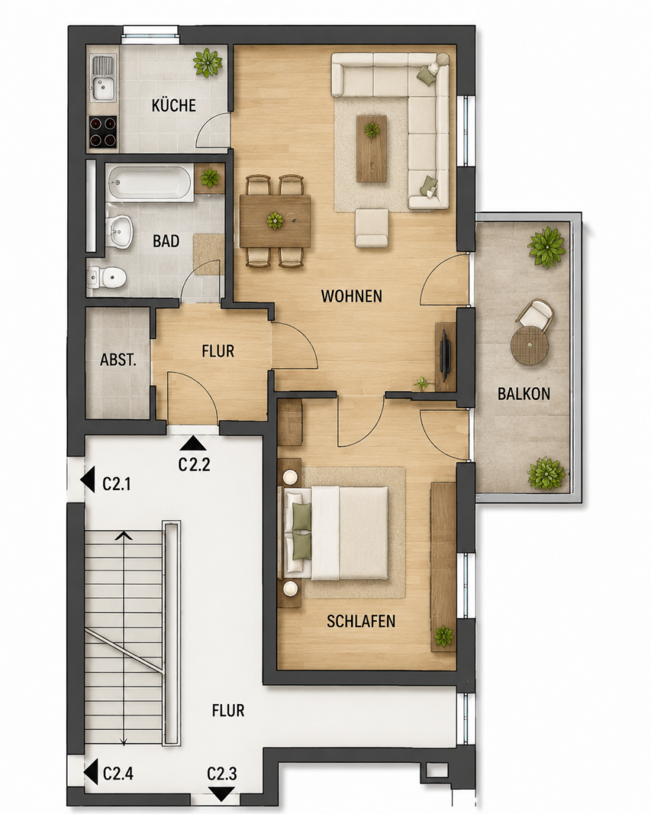 Grundriss Etagenwohnung M�nchen
