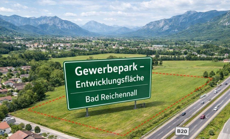 Musterbild Bad Reichenhall Gewerbegrundst�ck Entwicklungsfl�che an der B20: 6.700 m� Gewerbe-Bauerwartungsland, erweiterbar