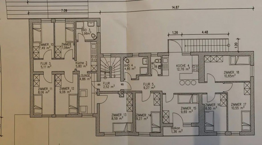 Grundriss OG Mehrfamilienhaus Winh�ring