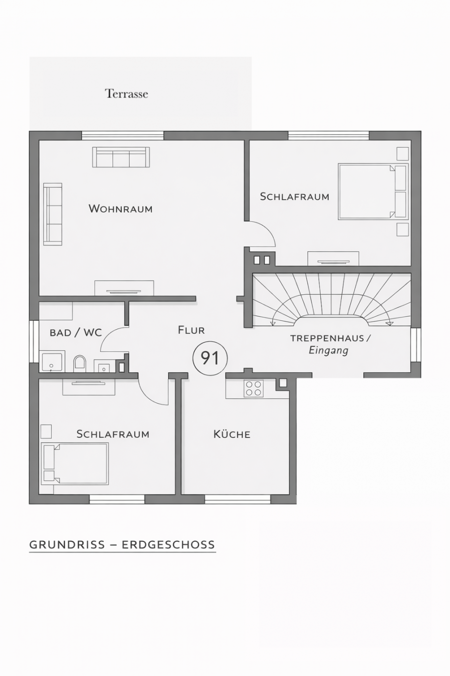 Grundriss Klagenfurter Erdgeschosswohnung M�nchen
