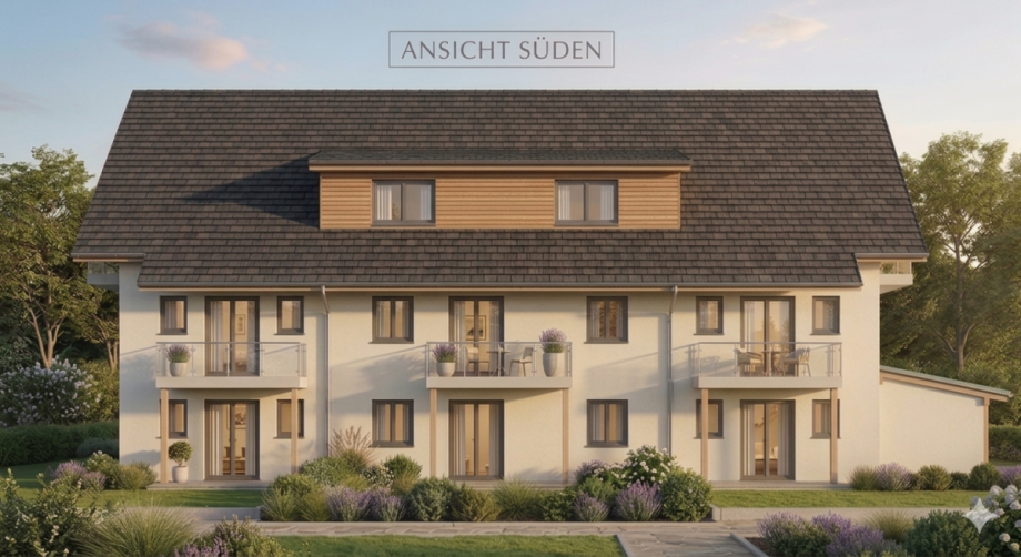 Ansicht S�den Wohngrundst�ck Garching an der Alz