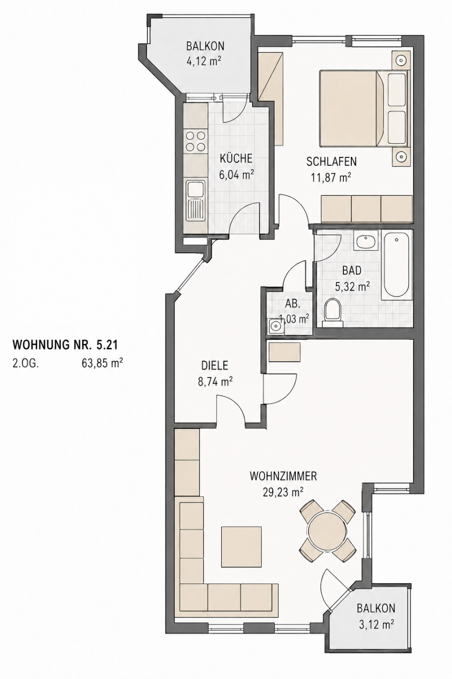 Grundriss Etagenwohnung Unterhaching